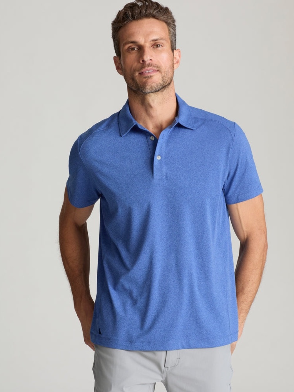 UNTUCKit Blue Clavidor Performance Polo Short Sleeve Athleisure Office